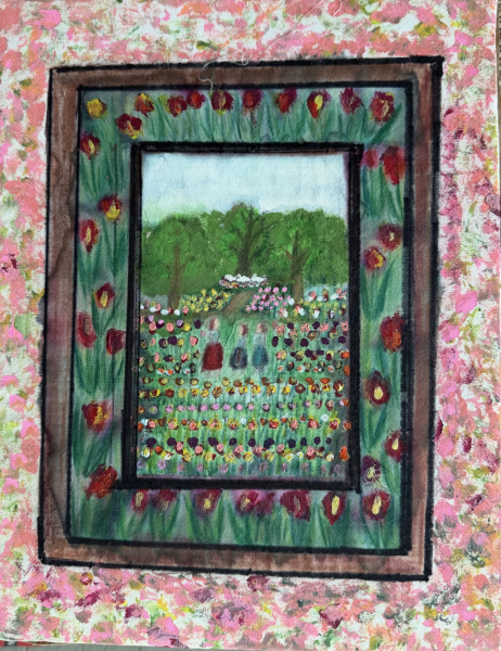 Three in a Garden of Flowers